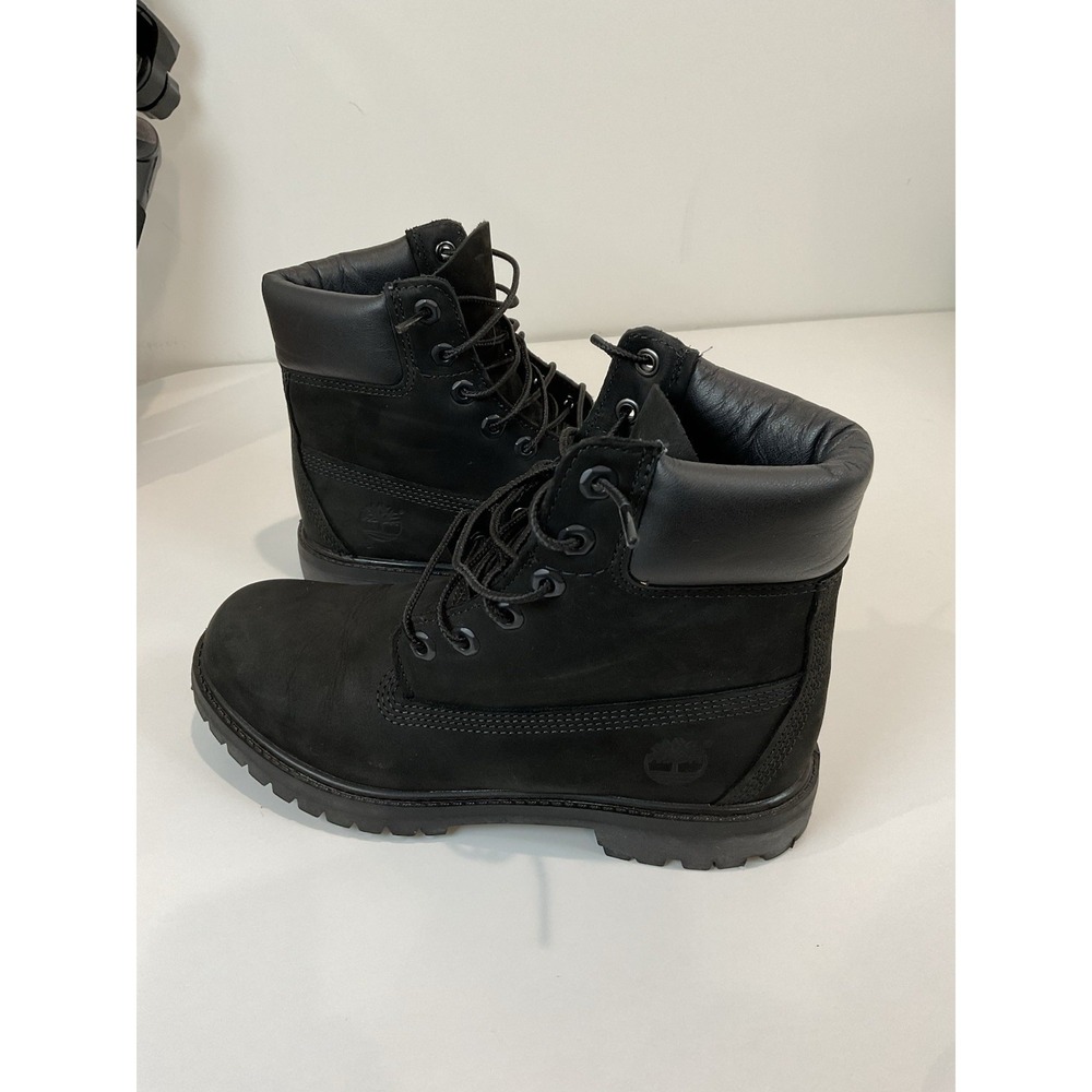 Timberland Premium 6 Inch Waterproof Boot Womens 7.5 Black Monochromatic Classic